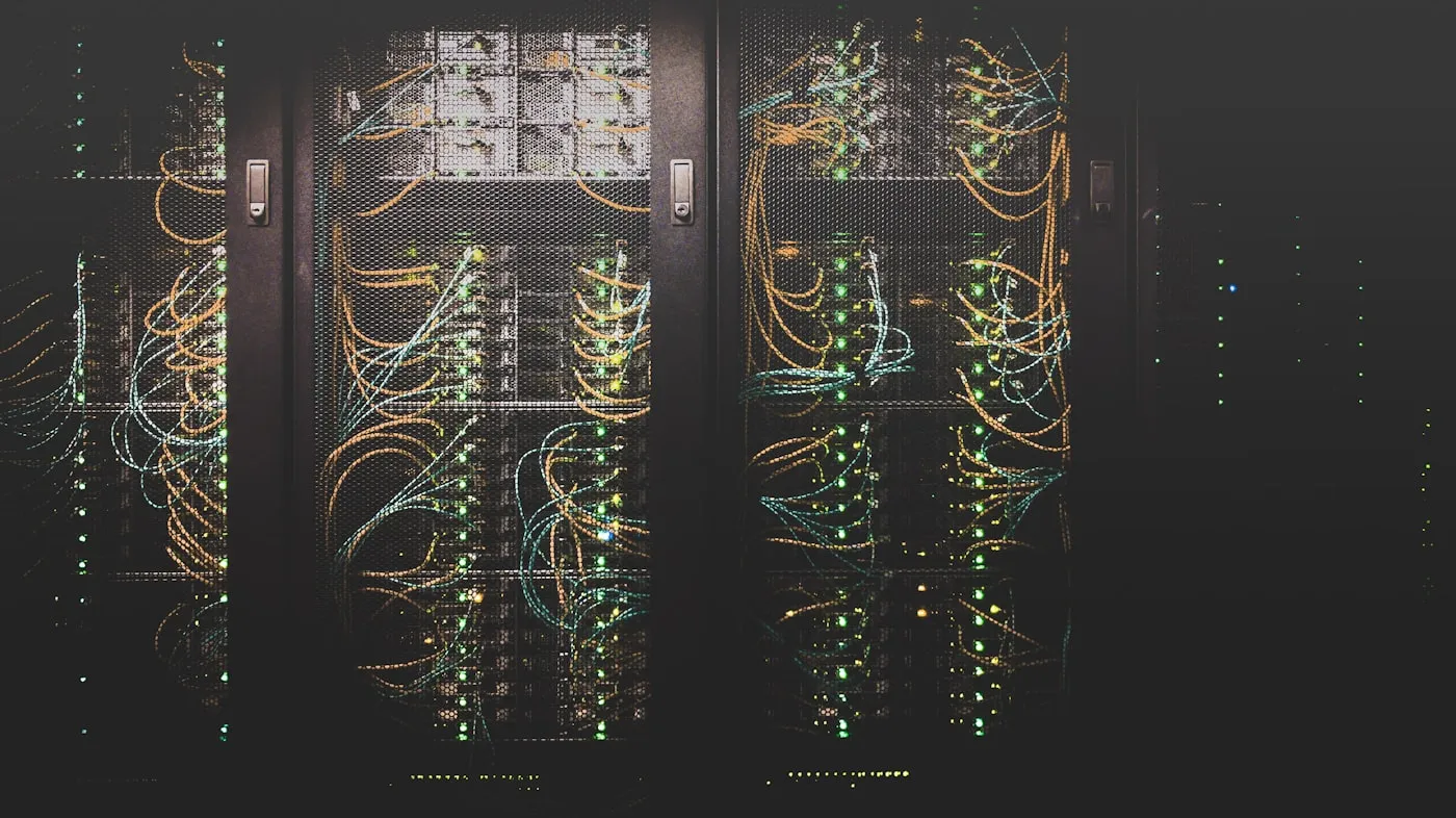 Server racks in a Canadian data centre